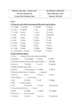 Đề thi học sinh giỏi môn Tiếng Anh Lớp 6 - Năm học 2013-2014 - Trường THCS Phương Trung
